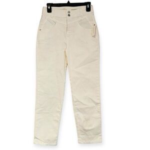 Pilcro and the Letterpress White Distressed Hi Waist Double Button Jeans Size 26
